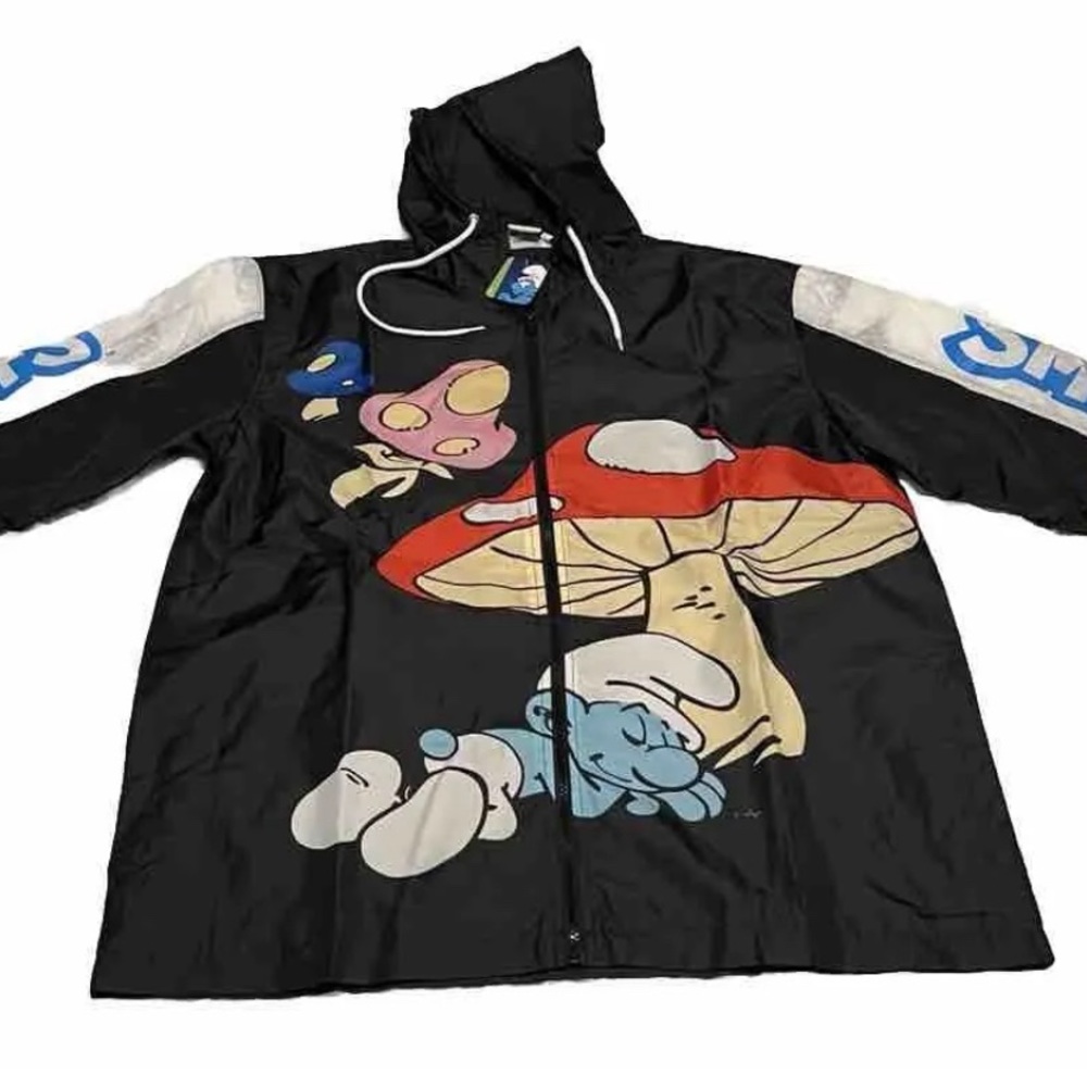 The Smurfs lightweight Windbreaker Jacket Adult Size XL!!